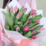 15 Stems Pink Tulip Bouquet - Image 2