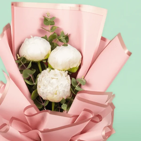 Blooming White Peony Bouquet