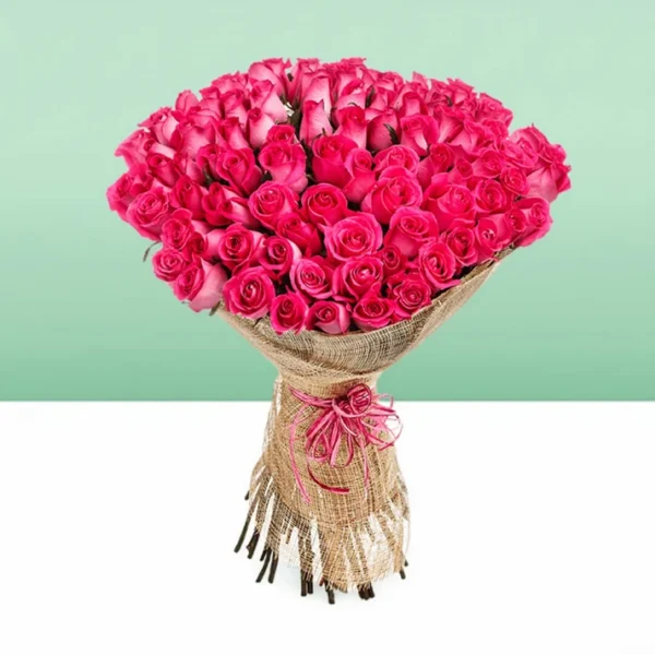 Bouquet of 50 premium pink roses