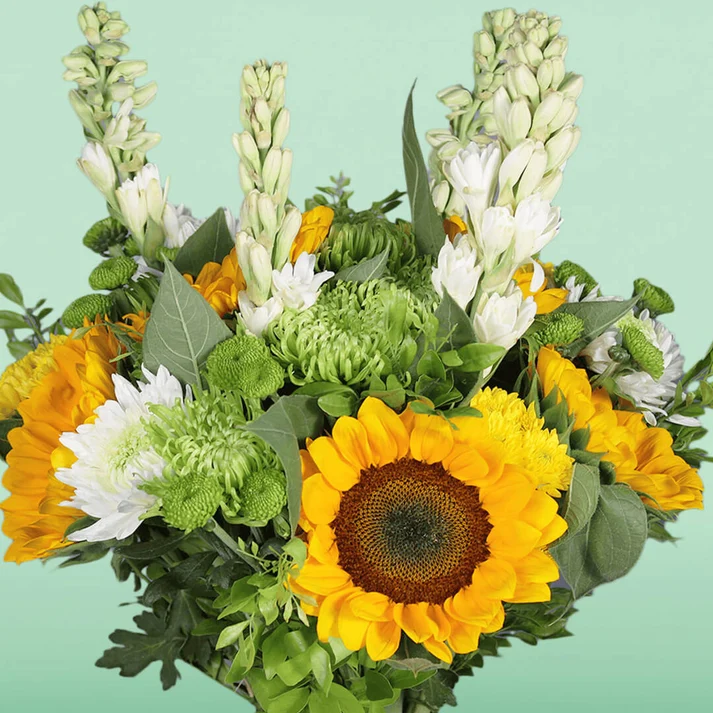 Brighten-your-day-3 Sunflower White Bloom Vase - Image 1