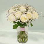 Classic White Rose Vase