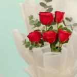 Crimson Charm – 5 Red Rose Bouquet - Image 2