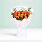 Golden Glow Orange Rose Bouquet