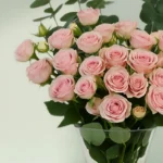 20 Pink Roses with Eucalyptus Vase - Image 2