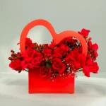 Red Roses and Hearts Flower Box