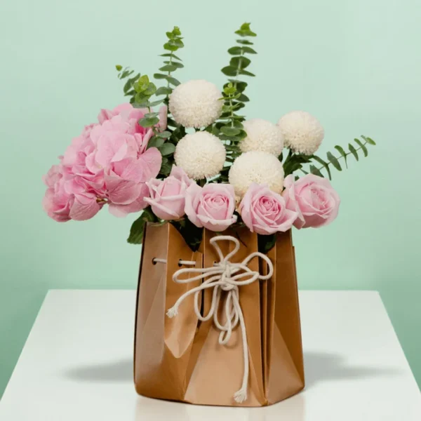 Pastel Flowers in Paper Bag