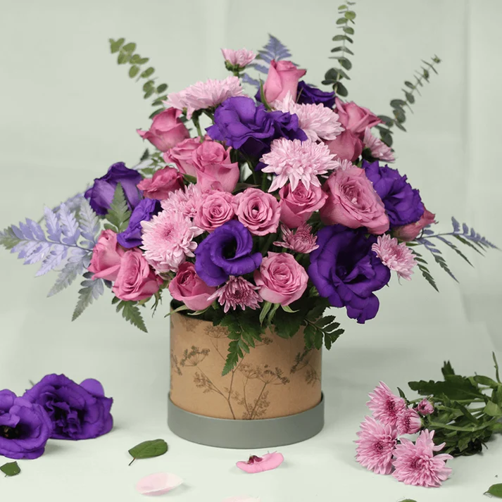 The-grand-gesture-2 Rose Eustoma Flower Box - Image 1