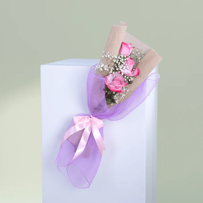 Thrifty-Treasures-3-Stem-Rose-Bouquet-2 Thrifty Treasures - 3 Stem Rose Bouquet - Image 1