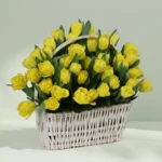 Yellow Tulips Basket