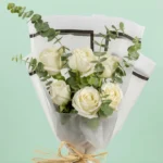 Whisper of White - 6 white rose bouquet - Image 2