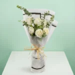 Whisper of White - 6 white rose bouquet
