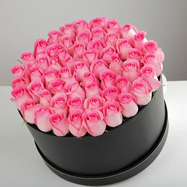 Charming Pink Roses In Box