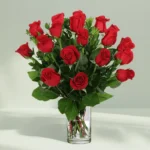 Delicate Red Rose Vase