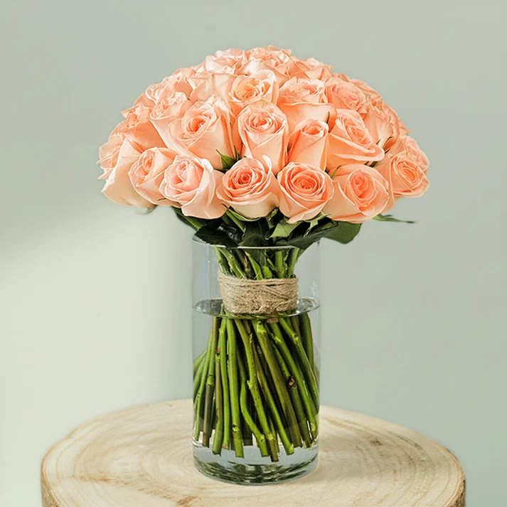 peach-roses-vase-1 Peach Rose Glass Vase - Image 1