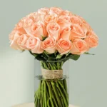 Peach Rose Glass Vase - Image 3