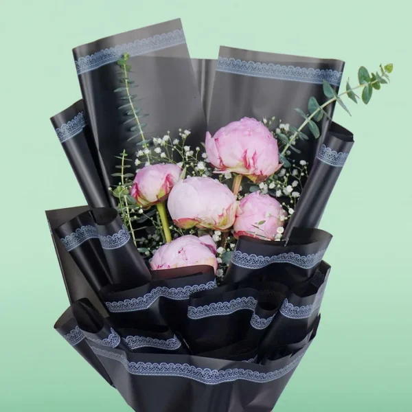 5 Stem Pink Peony Bouquet