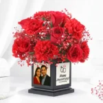 Red Blooms in Photo Pen Stand