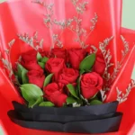 Red Roses in Red & Black Wrap - Image 2