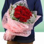 10 Red Rose Gypso Bouquet - Image 2